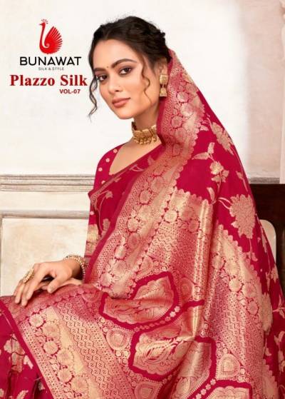 BUNAWAT PLAZZO SILK VOL-07 1001 TO 1006 DESIGNER SILK SAREE WHOLESALER IN INDIA